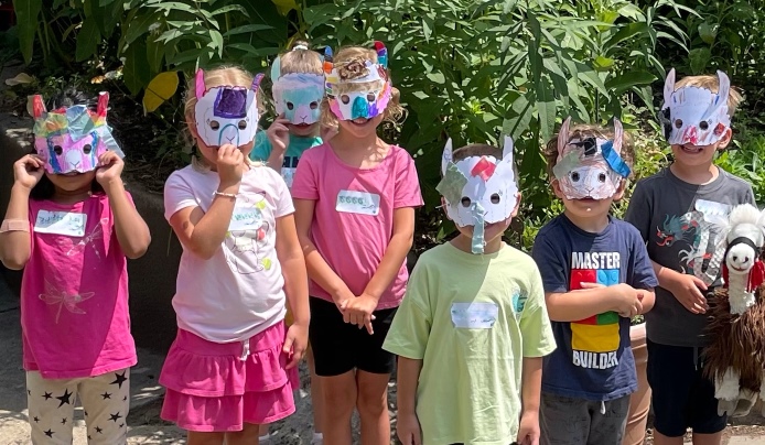 Kids with animal masks