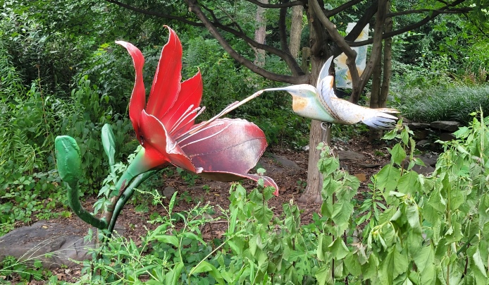 Scavenger hunt in the garden for a hummingbird