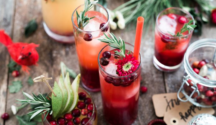 Cranberry cocktails for Festival of Trees